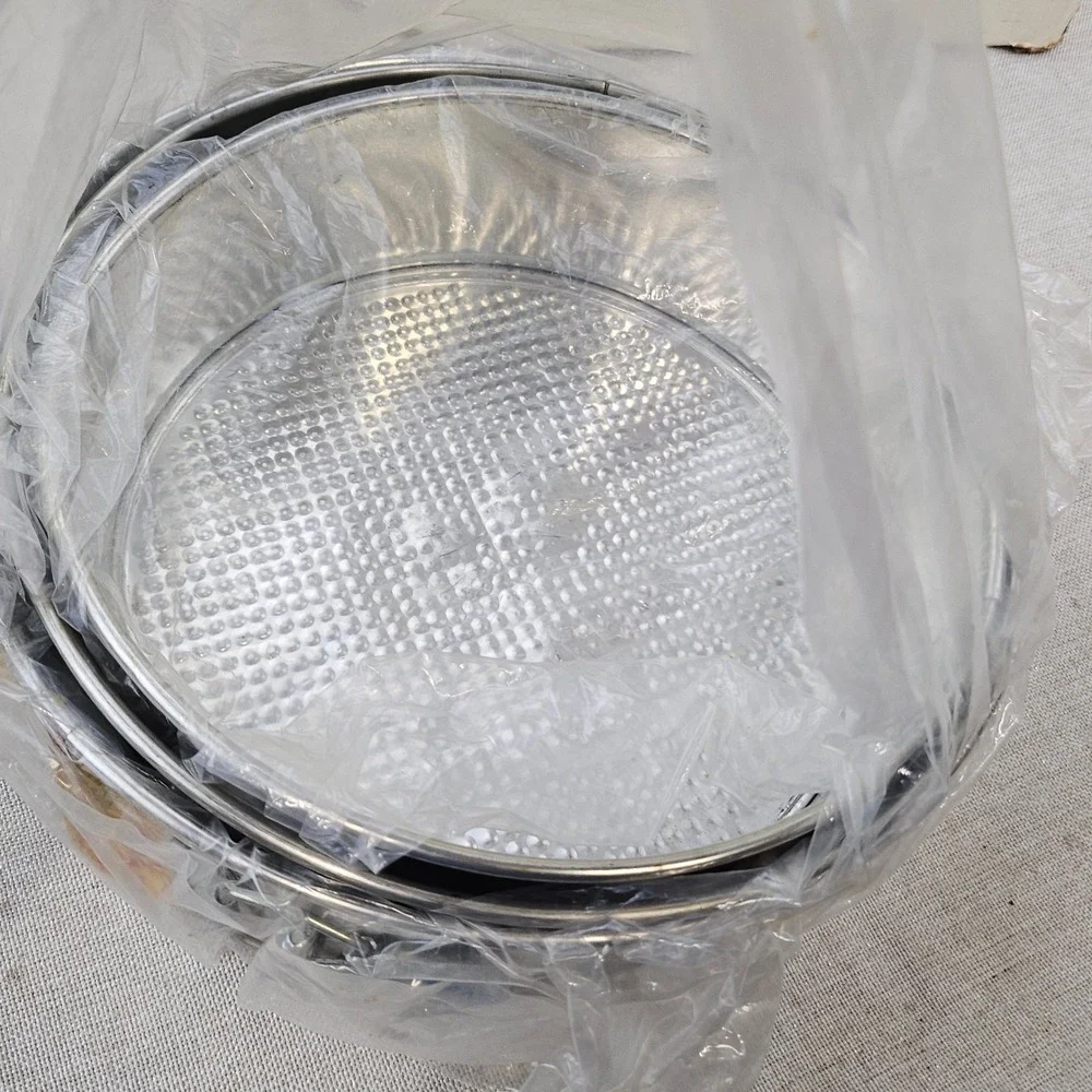 Vintage Springform Bake Pan Set 3 Piece Silver Steel 10 9.5 8.5 Inch Round Cake